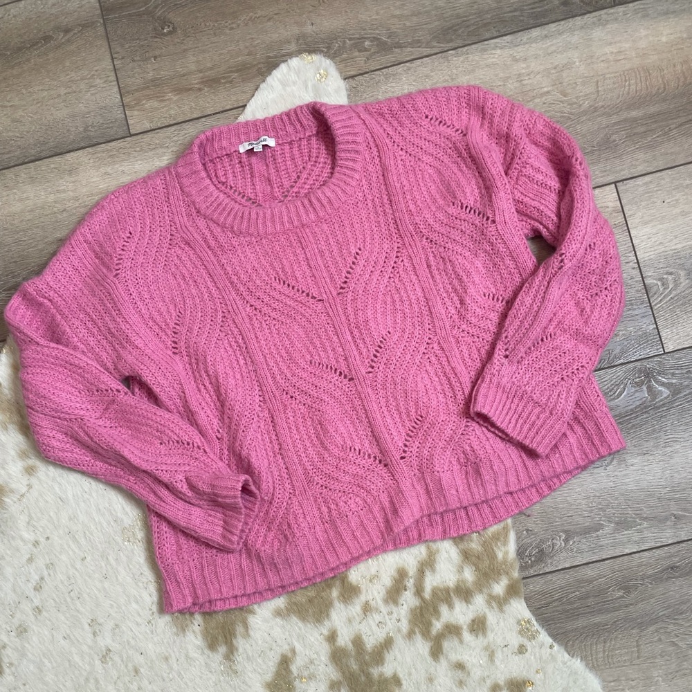 Madewell Charley pullover hot pink sweater - Picture 2 of 5